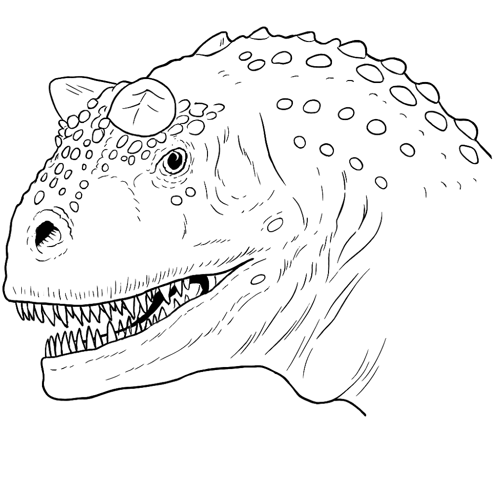Desenho de Carnotaurus para colorir e imprimir: número 17