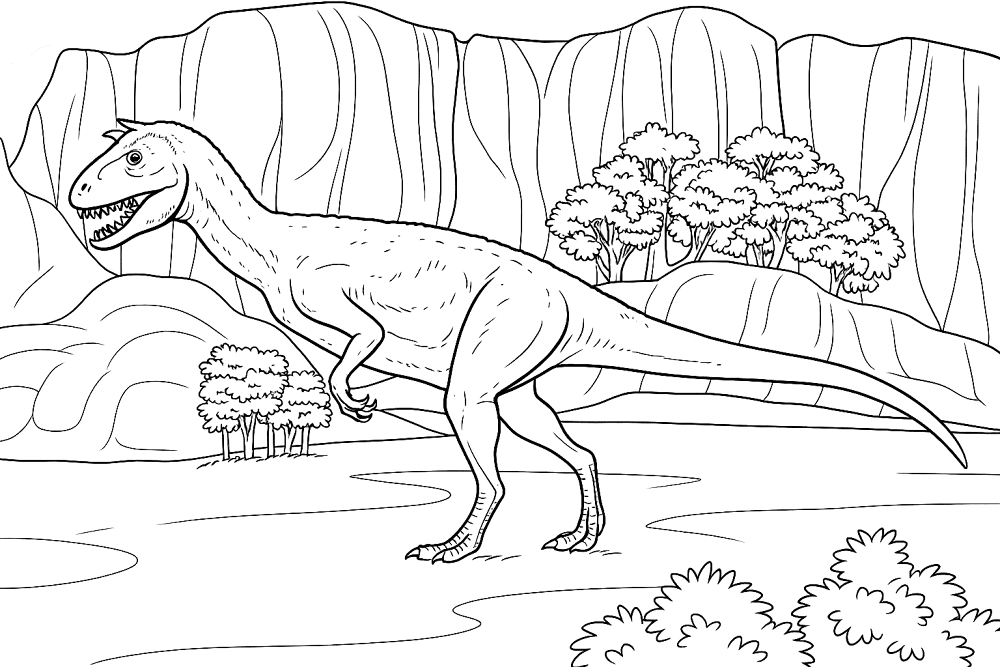Desenho de Carnotaurus para colorir e imprimir: número 18