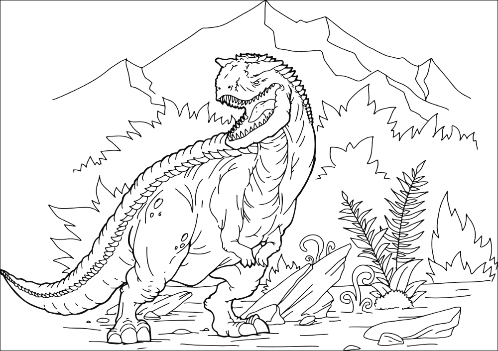 Desenho de Carnotaurus para colorir e imprimir: número 19