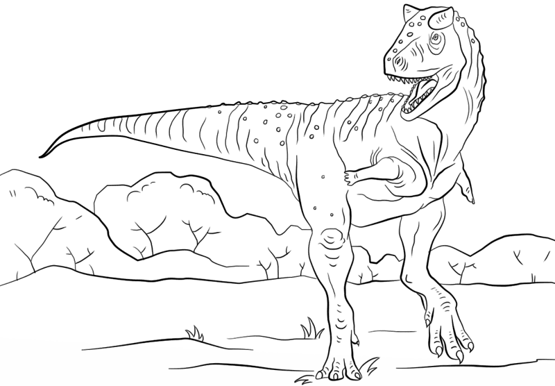 Desenho de Carnotaurus para colorir e imprimir: número 20