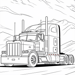 Desenho de Carretas para colorir e imprimir: número 3