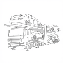 Desenho de Carretas para colorir e imprimir: número 4