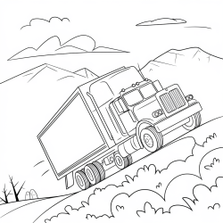 Desenho de Carretas para colorir e imprimir: número 7