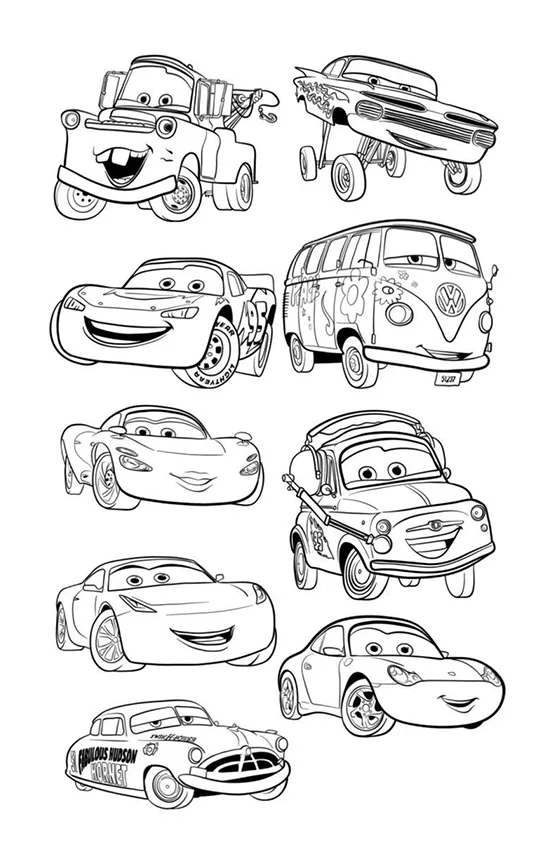 Desenho de Carros para colorir e imprimir: número 1