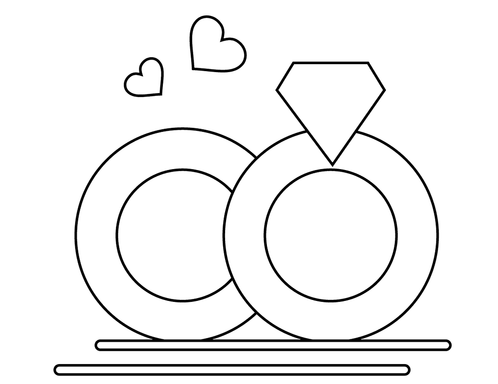 Desenho de Casamento para colorir e imprimir: número 18