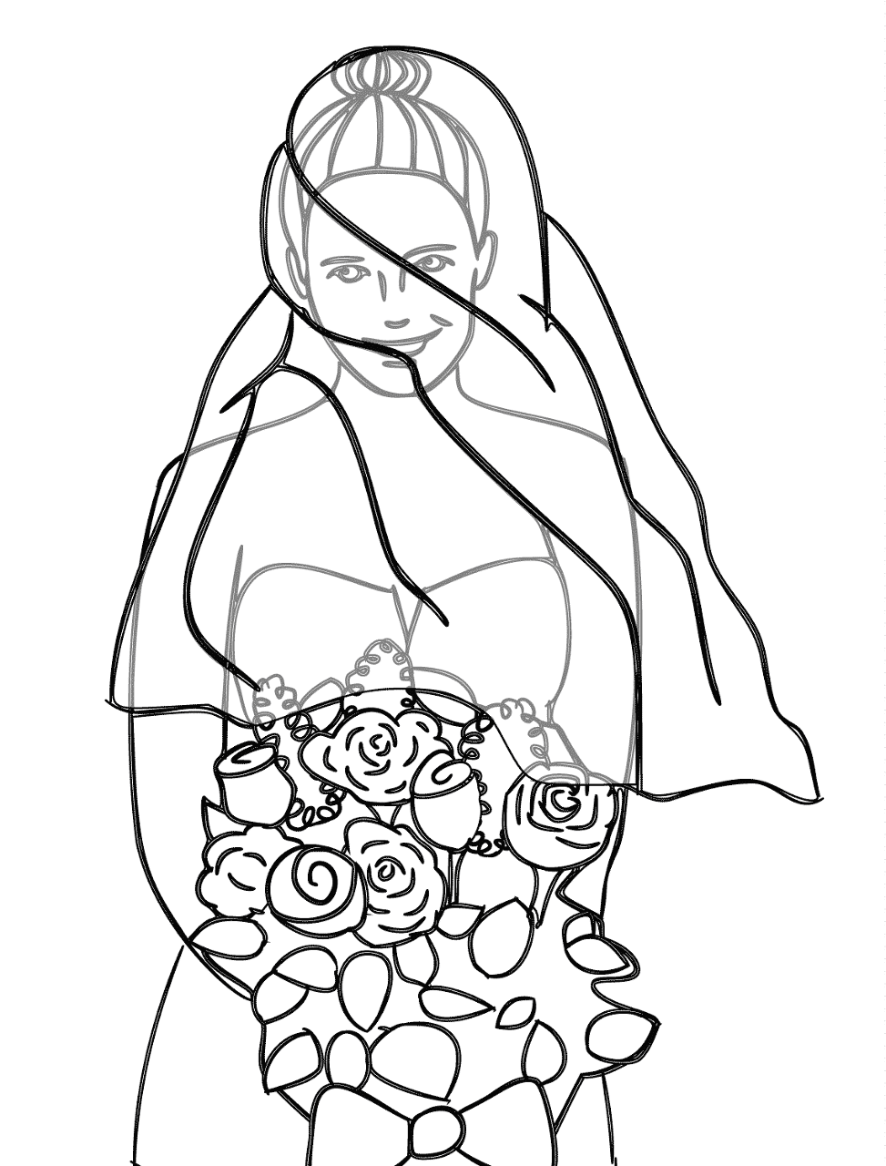 Desenho de Casamento para colorir e imprimir: número 37