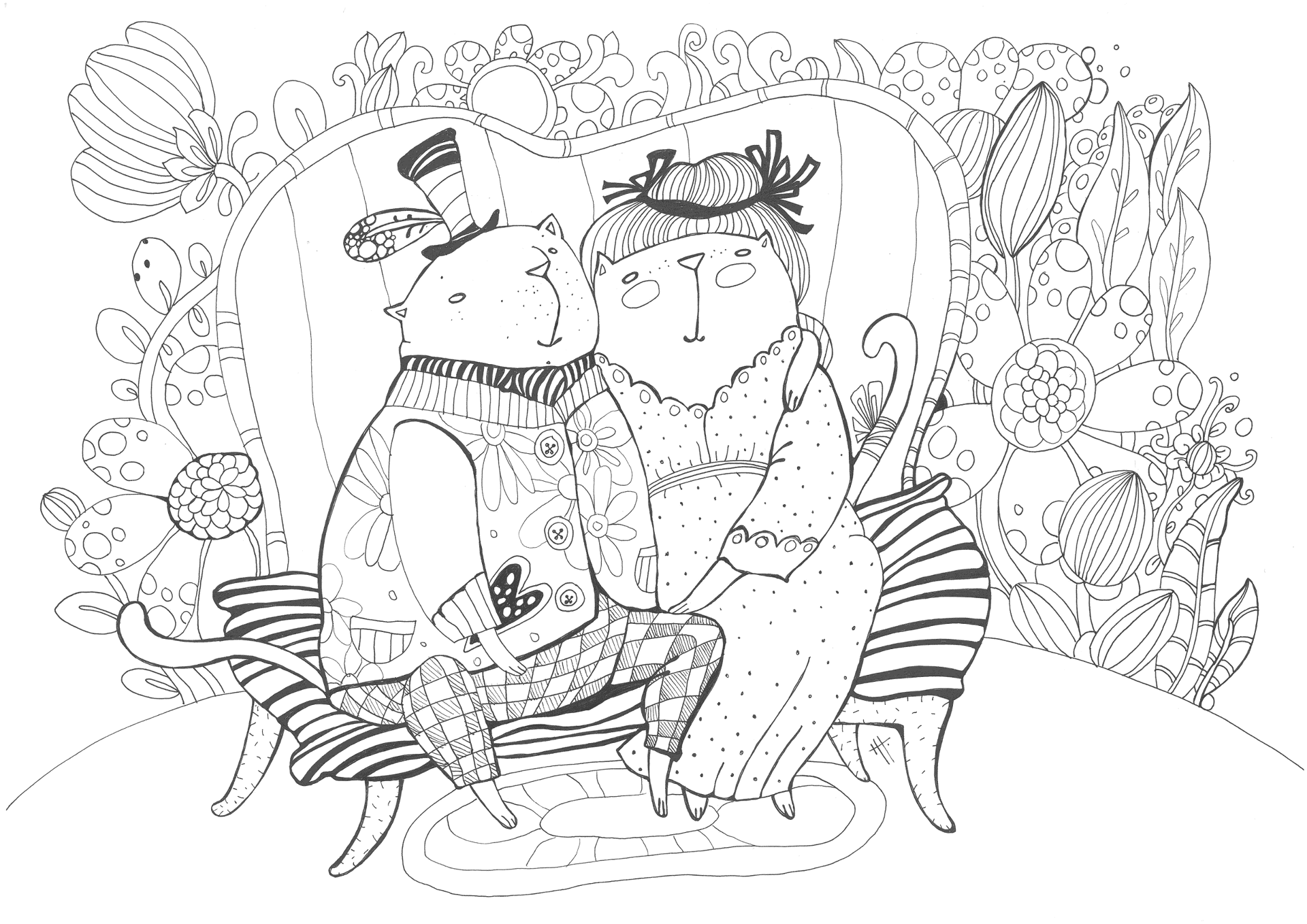 Desenho de Casamento para colorir e imprimir: número 43