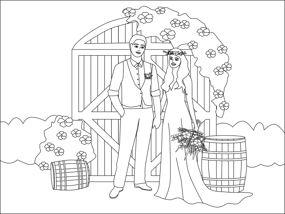 Desenho de Casamento para colorir