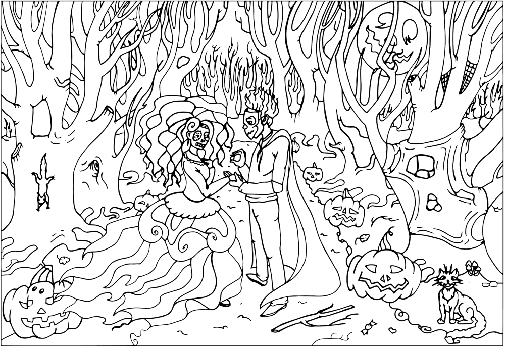 Desenho de Casamento para colorir