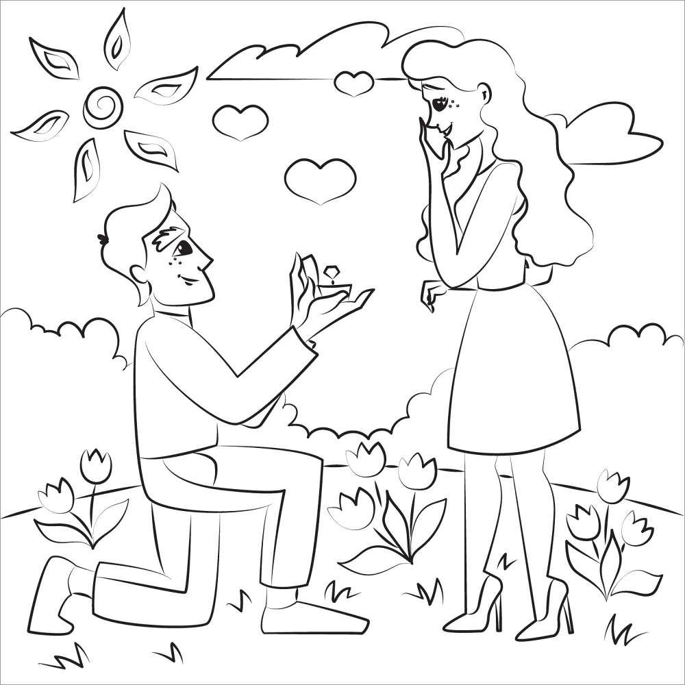 Desenho de Casamento para colorir
