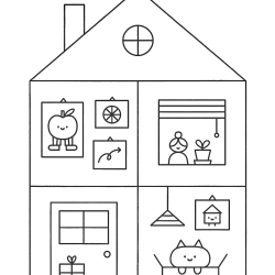 Desenho de Casas para colorir e imprimir: número 1