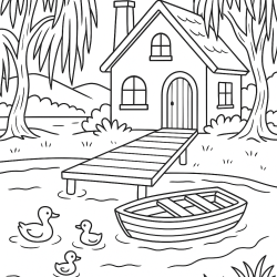 Desenho de Casas para colorir e imprimir: número 2