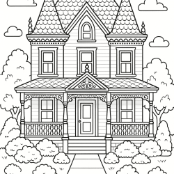 Desenho de Casas para colorir e imprimir: número 20