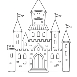 Desenho de Castelos para colorir e imprimir: número 4