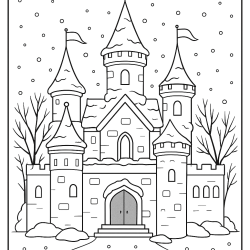 Desenho de Castelos para colorir e imprimir: número 6