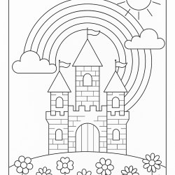 Desenho de Castelos para colorir e imprimir: número 10