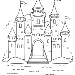 Desenho de Castelos para colorir e imprimir: número 12