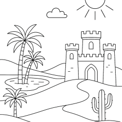 Desenho de Castelos para colorir e imprimir: número 14