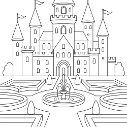 Desenho de Castelos para colorir e imprimir: número 16