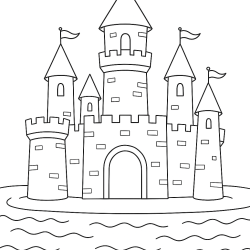 Desenho de Castelos para colorir e imprimir: número 17