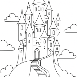 Desenho de Castelos para colorir e imprimir: número 18