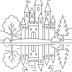 Desenho de Castelos para colorir e imprimir: número 20