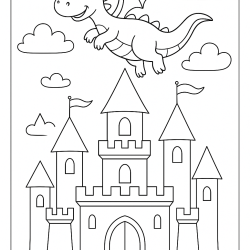 Desenho de Castelos para colorir e imprimir: número 21