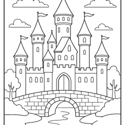 Desenho de Castelos para colorir e imprimir: número 23