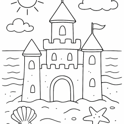 Desenho de Castelos para colorir e imprimir: número 24
