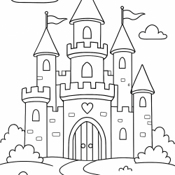 Desenho de Castelos para colorir e imprimir: número 26