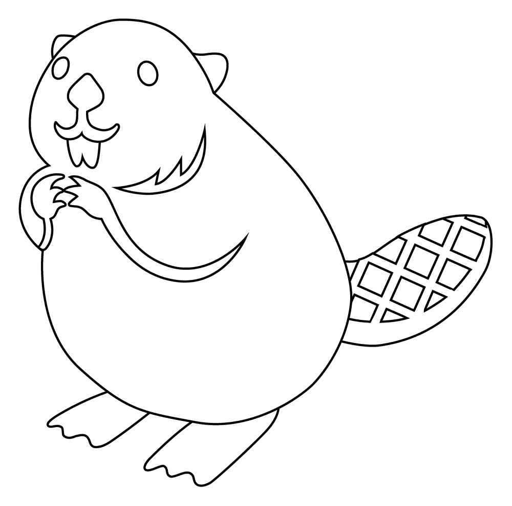 Desenho de Castores para colorir e imprimir: número 4