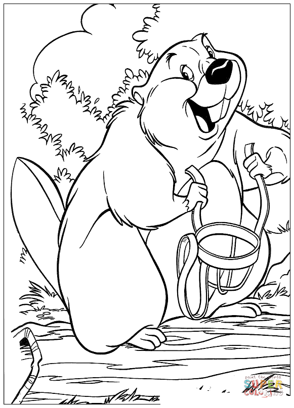 Desenho de Castores para colorir e imprimir: número 16