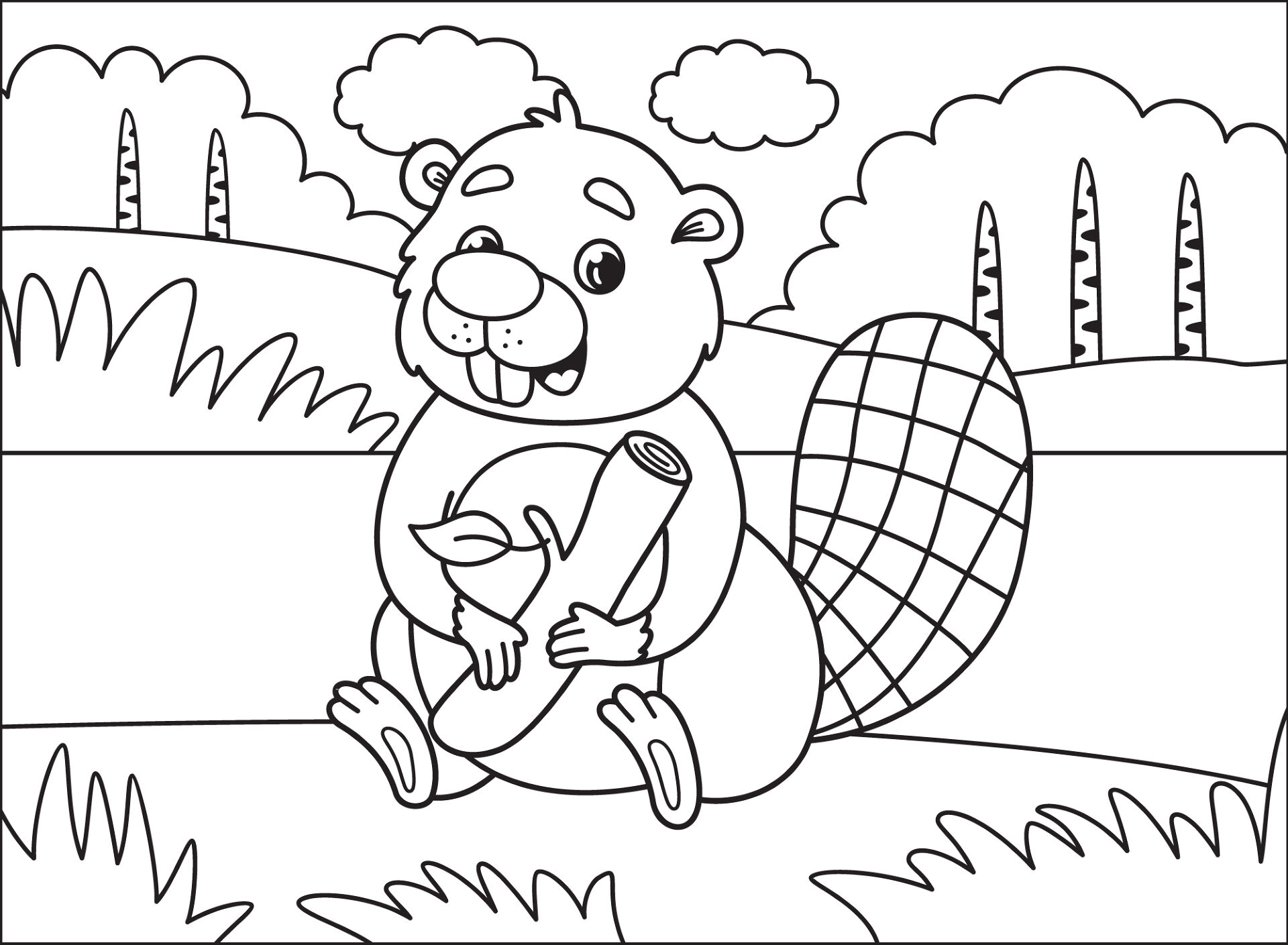 Desenho de Castores para colorir e imprimir: número 31