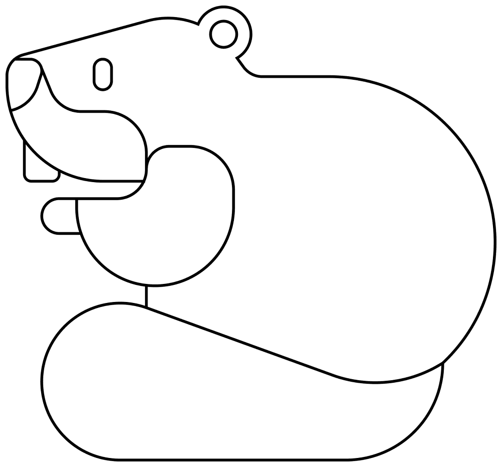 Desenho de Castores para colorir e imprimir: número 36