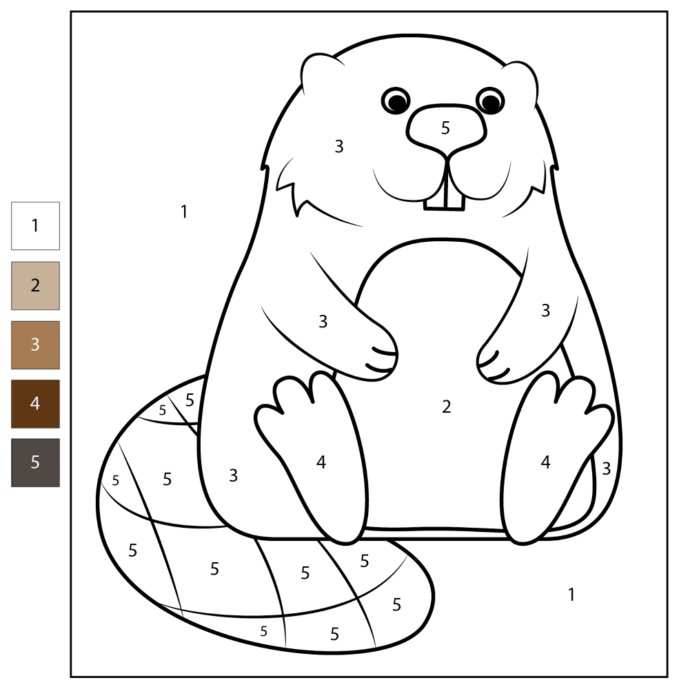 Desenho de Castores para colorir e imprimir: número 46