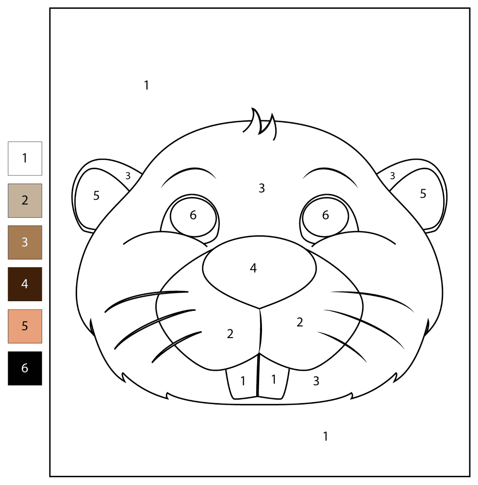 Desenho de Castores para colorir e imprimir: número 48