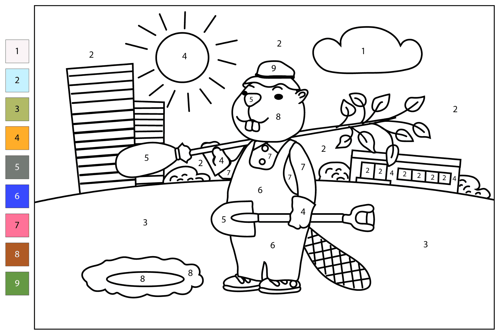 Desenho de Castores para colorir