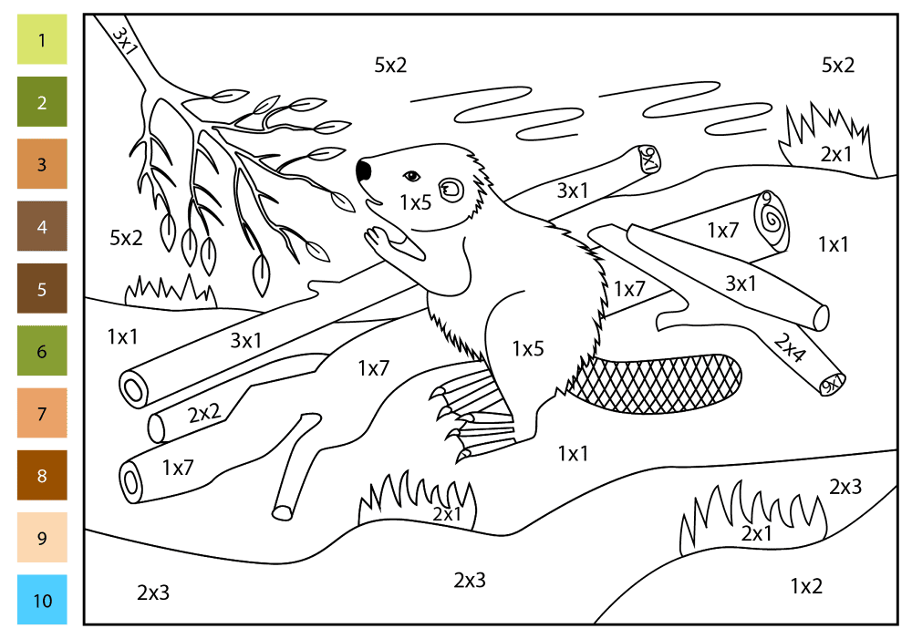 Desenho de Castores para colorir