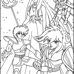 Desenho de Cavaleiros do Zodiaco para colorir e imprimir: número 1