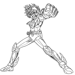 Desenho de Cavaleiros do Zodiaco para colorir e imprimir: número 2