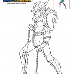 Desenho de Cavaleiros do Zodiaco para colorir e imprimir: número 8