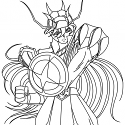 Desenho de Cavaleiros do Zodiaco para colorir e imprimir: número 12