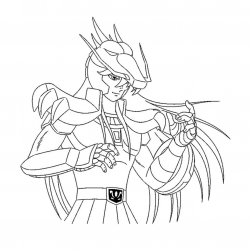 Desenho de Cavaleiros do Zodiaco para colorir e imprimir: número 13