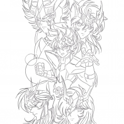 Desenho de Cavaleiros do Zodiaco para colorir e imprimir: número 18
