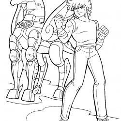 Desenho de Cavaleiros do Zodiaco para colorir e imprimir: número 24