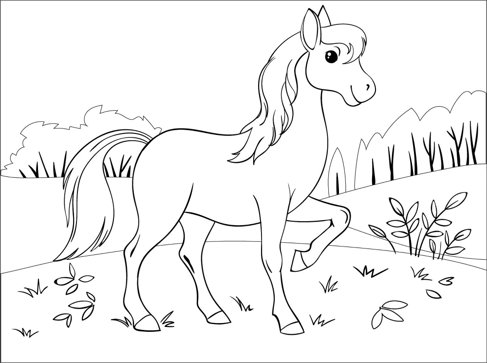 Desenho de Cavalos para colorir e imprimir: número 11