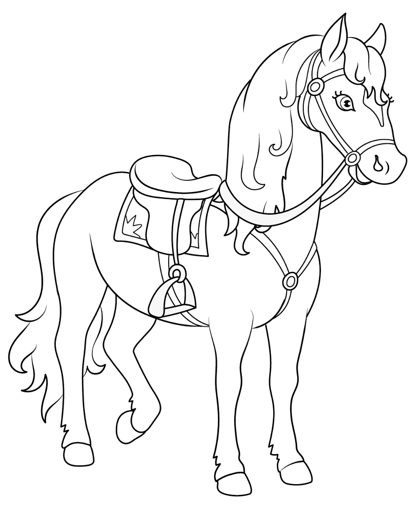 Desenho de Cavalos para colorir e imprimir: número 14