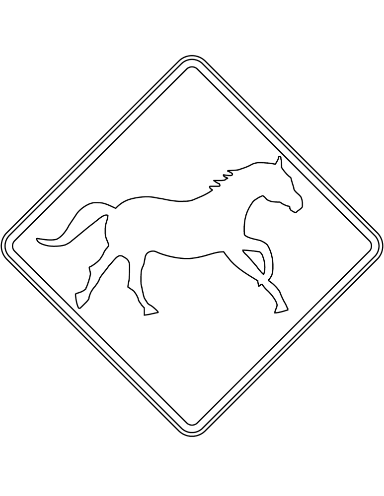 Desenho de Cavalos para colorir e imprimir: número 18
