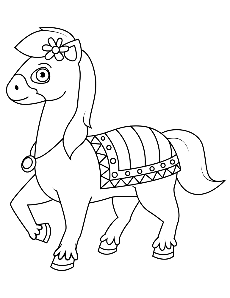 Desenho de Cavalos para colorir e imprimir: número 25