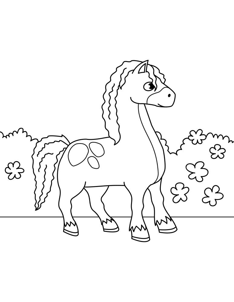Desenho de Cavalos para colorir e imprimir: número 26